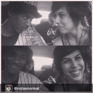 Today's 2nd #ChonillaIR a #Repost from @notasnormal This guy brightens everyday of my life @oldirtytye #afrosamurai#interracial#couple#smile#happy#buckethat#protectionamblem#soulstare#goofy#getweird #interraciallove #interculturallove #teaminterracial #chonillalove